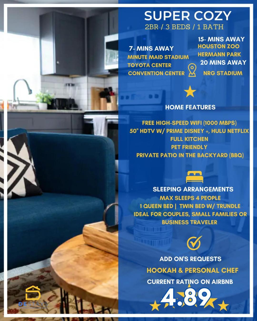 Super Cozy 2 Bedroom With Fast Wifi And Queen Bed Close To Downtown Houston!! Apartment