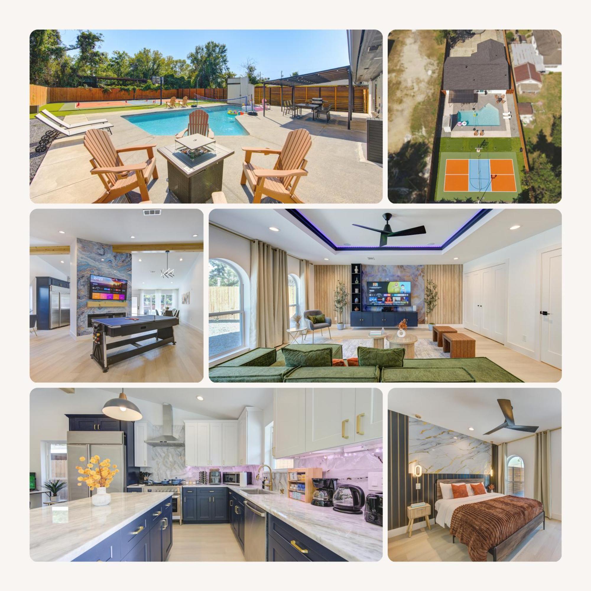 Pickleball Paradise Retreat - 4 Bedrooms, 2,5 Baths - Downtown, Heights - Pickleball And Basketball Court, Pool, Minigolf, Karaoke, Fire Pit, Bbq, Billiards, Ping Pong, Hockey, King Bed * Houston